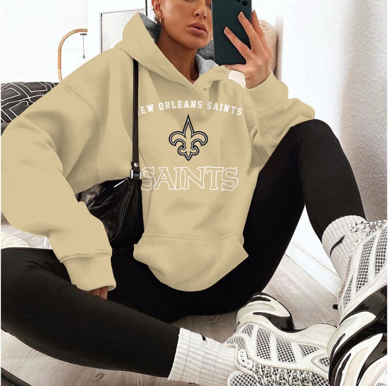 New Orleans Saints Printed Hooded Pocket Pullover Hoodie