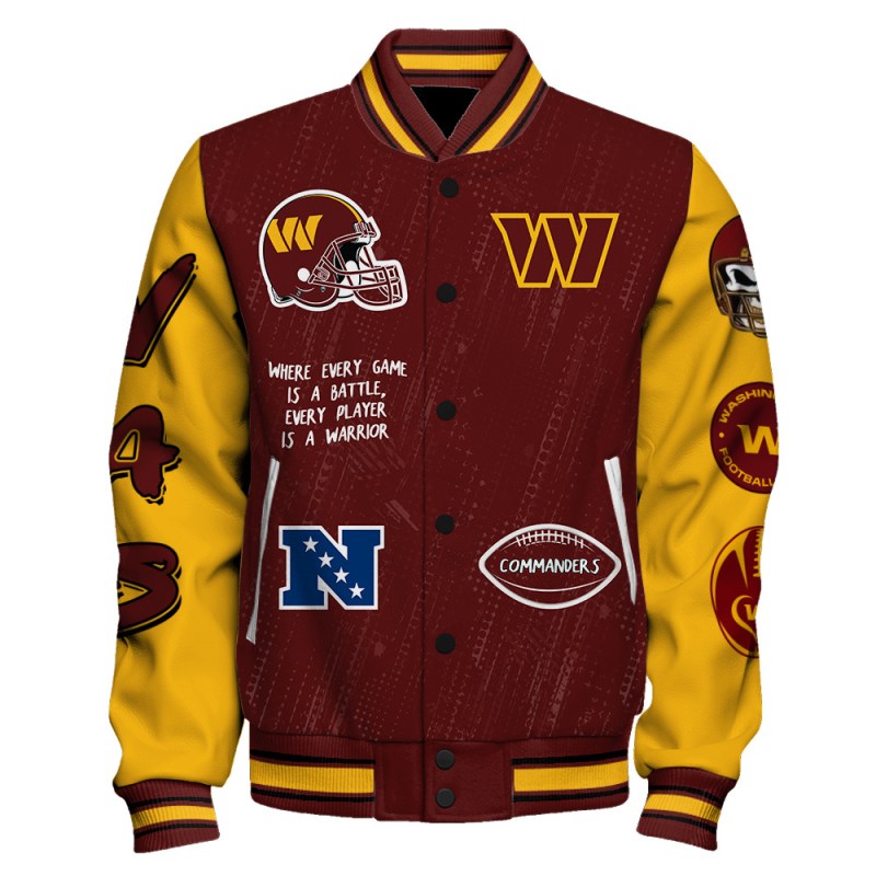 Washington Commanders Varsity Jacket Side View