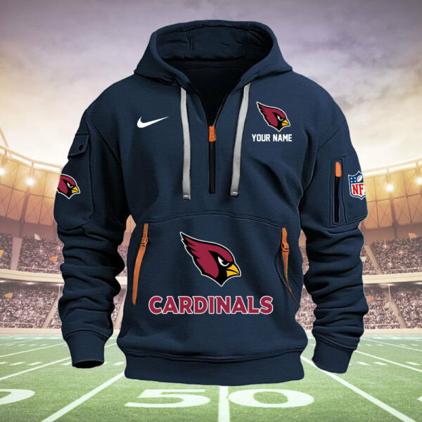 Arizona Cardinals Personalized Quarter Zip Hoodie - Image 6