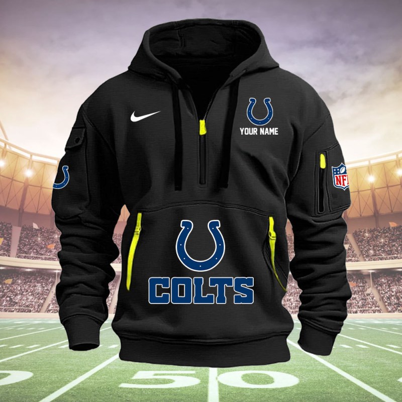 Indianapolis Colts Quarter Zip Hoodie Image 1