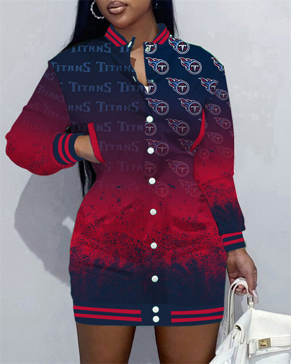 Tennessee Titans Women's Button Down Jacket Dress