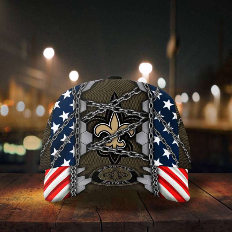 New Orleans Saints Stars Stripes Chain Printed Baseball Classic Cap