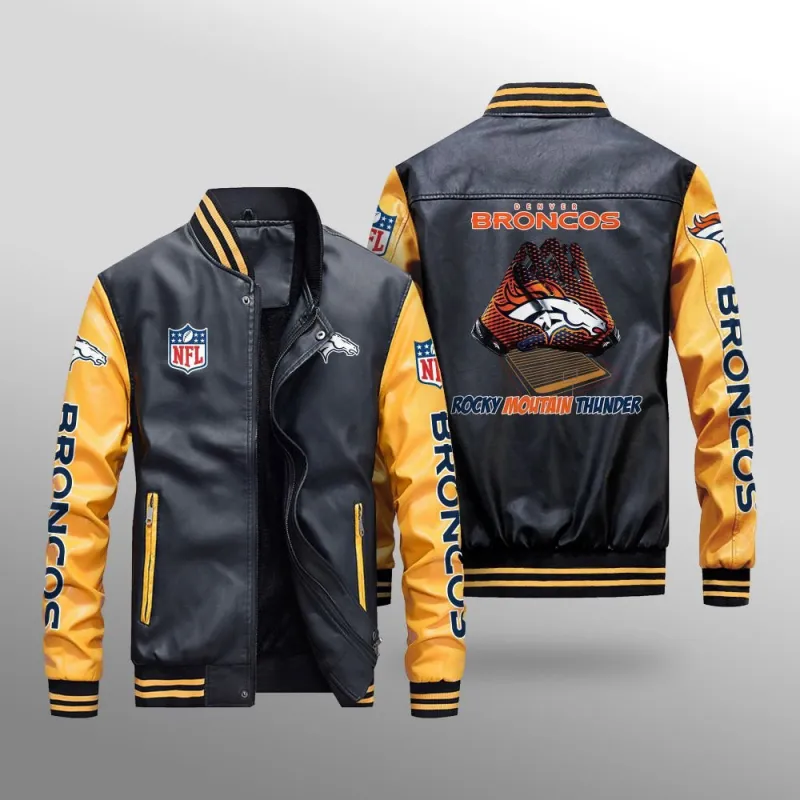 Denver Broncos Leather Bomber Jacket