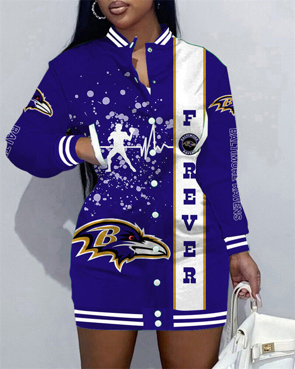 Baltimore Ravens Women's Button Down Jacket Dress