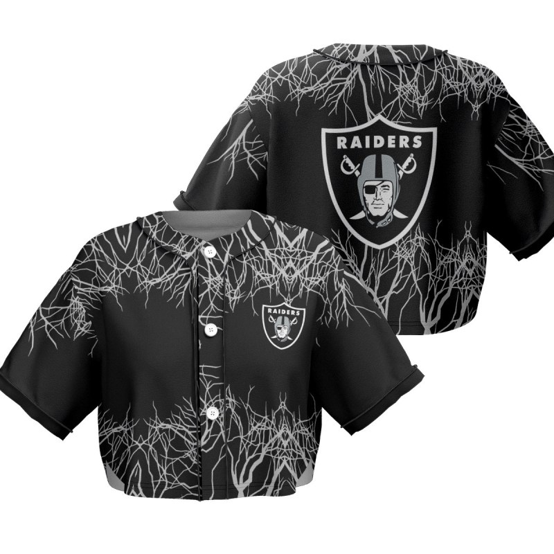 Las Vegas Raiders Crop Top Baseball Jersey Sizing Chart