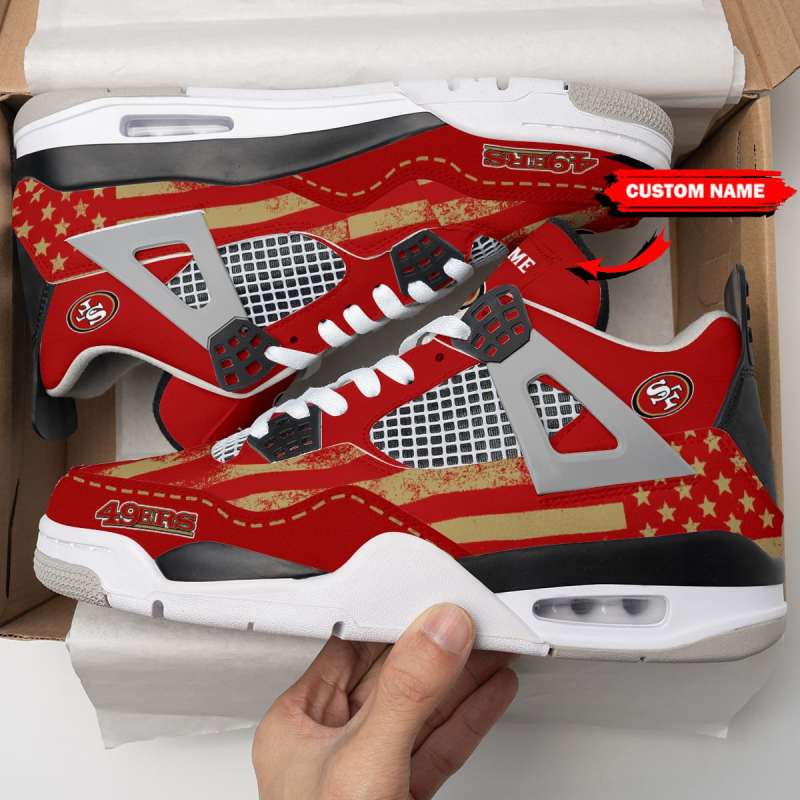 San Francisco 49ers Personalized AJ4 Sneaker