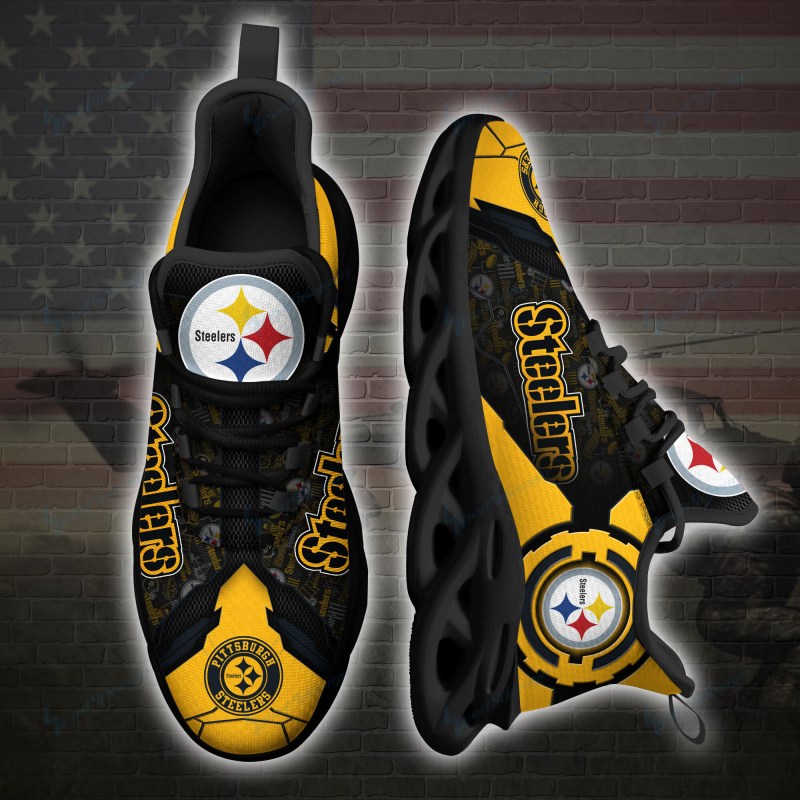 Pittsburgh Steelers Yezy Running Sneakers Back View
