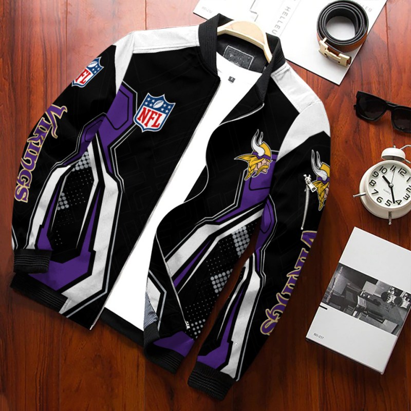 Minnesota Vikings Bomber Jacket Back