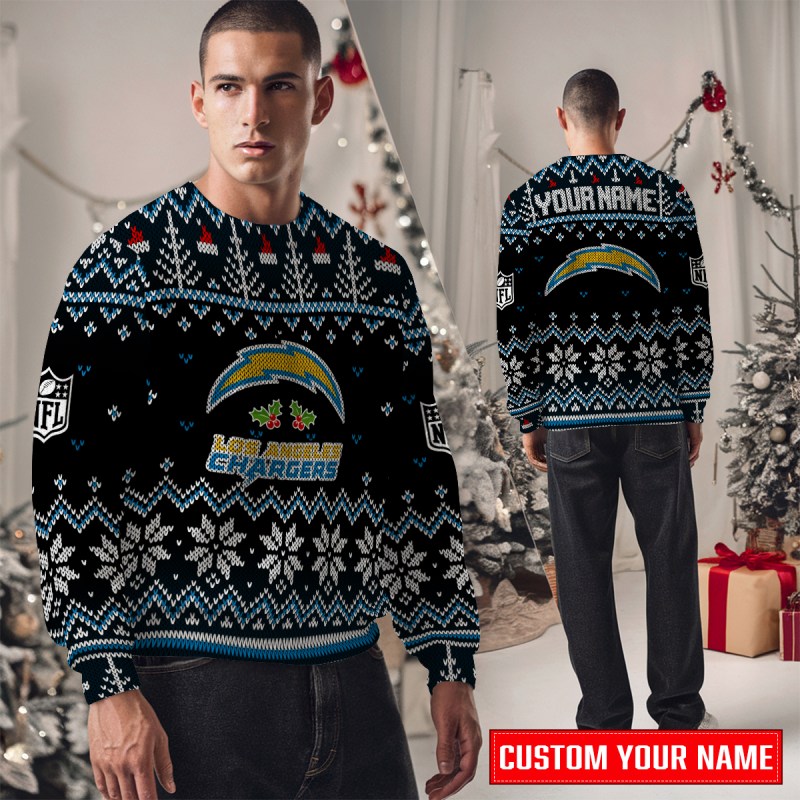Los Angeles Chargers Ugly Christmas Sweater Image 5