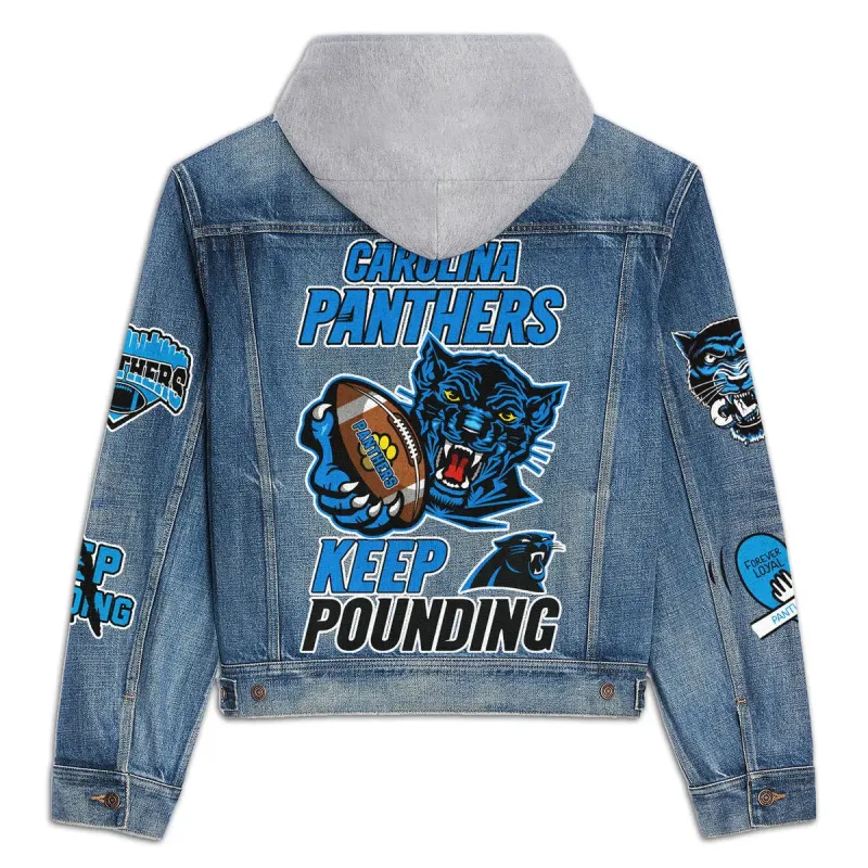 Stylish Carolina Panthers Denim Jacket