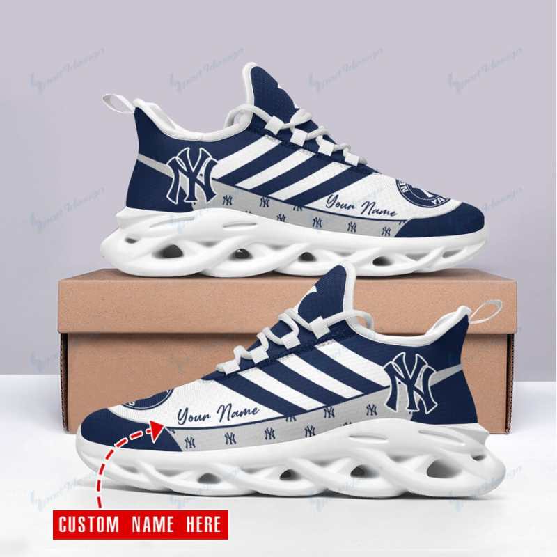 New York Yankees Personalized Yezy Running Sneakers Lifestyle Shot
