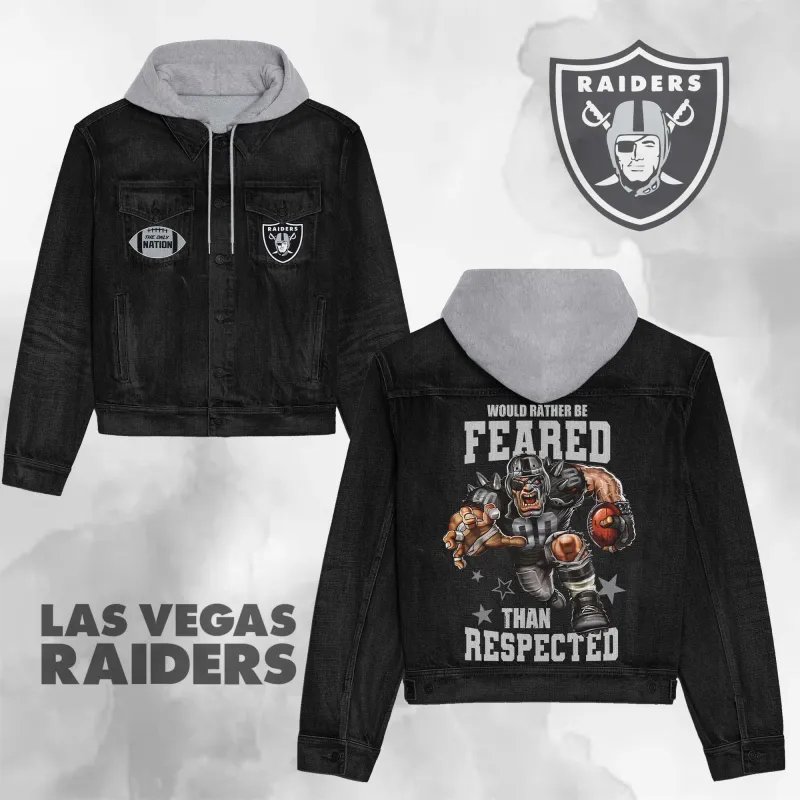 Las Vegas Raiders Premium Hooded Denim Jacket