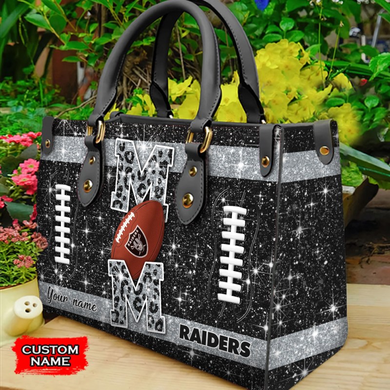 Las Vegas Raiders Personalized Leather Hand Bag - Image 1