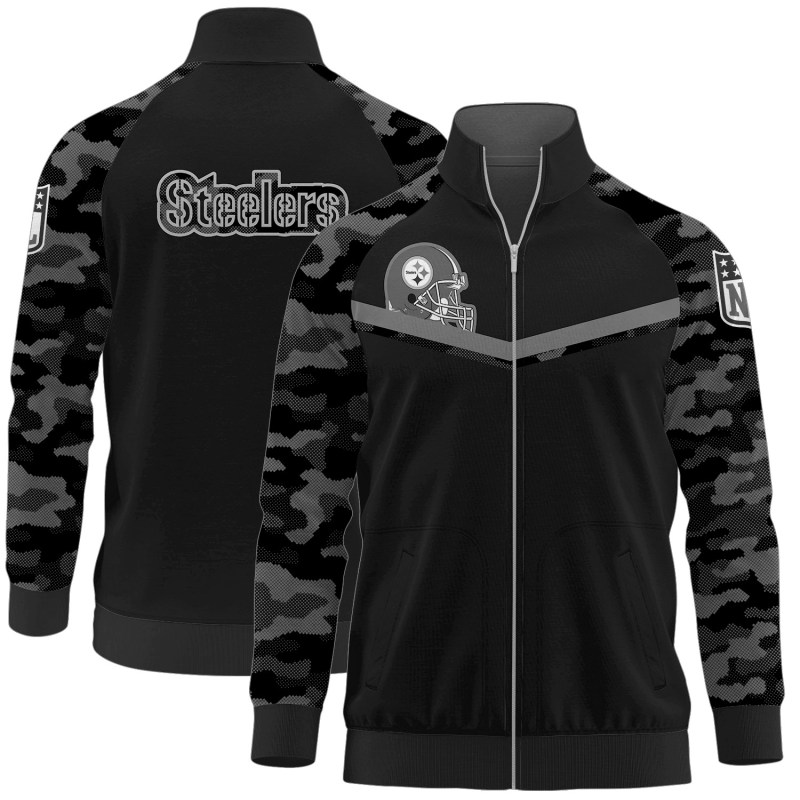 Pittsburgh Steelers Premium Camo Stand Collar Jacket