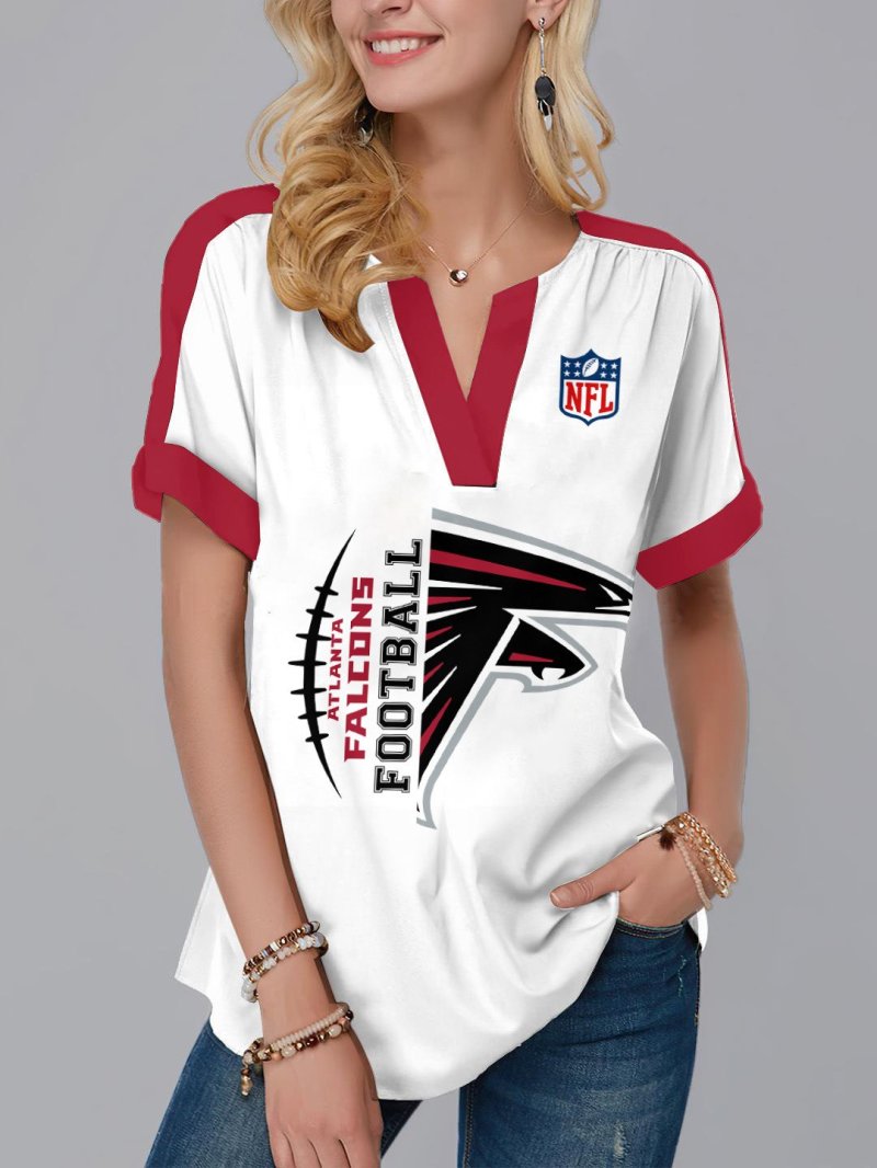 Atlanta Falcons Fashion Short Sleeve V-Neck Shirt