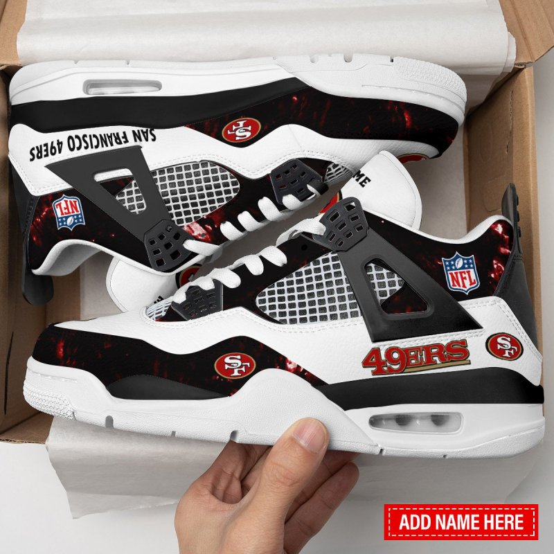 San Francisco 49ers Personalized AJ4 Sneaker - Image 1