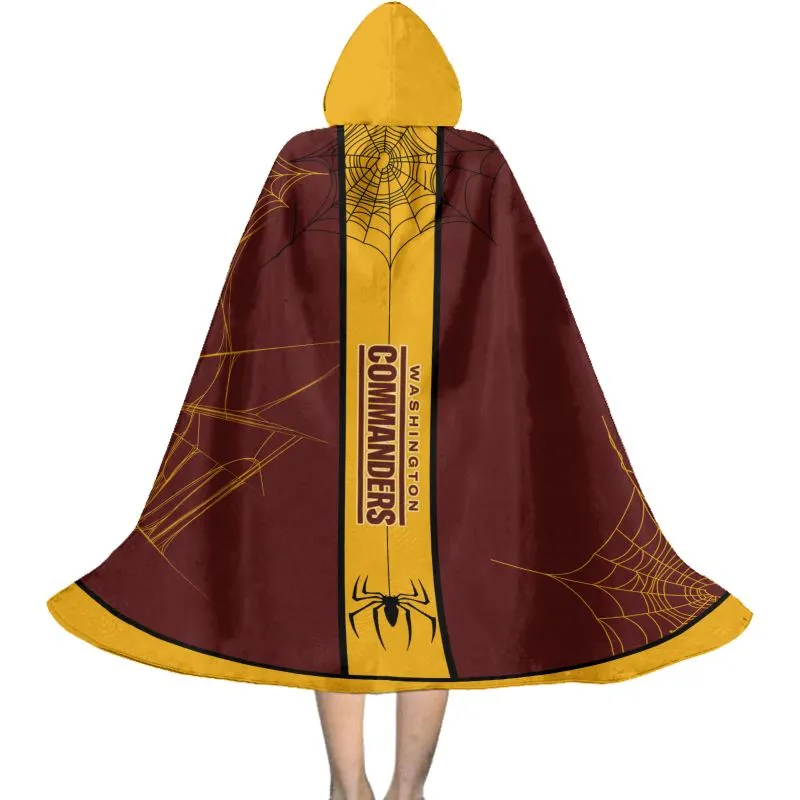 Washington Commanders Cowebs Pattern Halloween Cloak