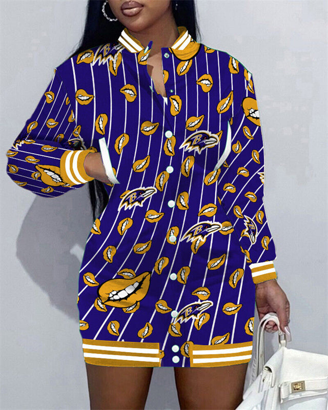 Baltimore Ravens Women's Button Down Jacket Dress