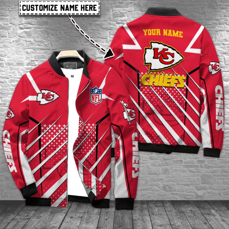 Kansas City Chiefs Personalized Bomber Jacket Front