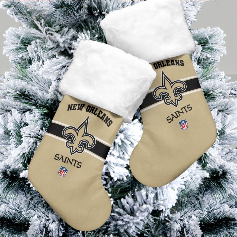 New Orleans Saints Ugly Christmas Socks Mockup 2