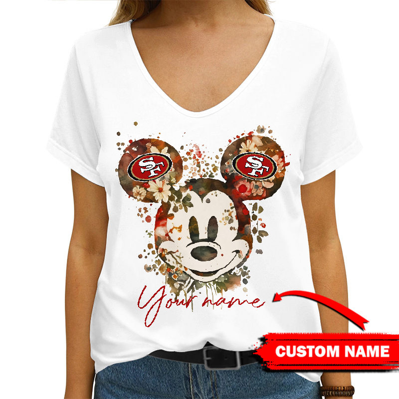 San Francisco 49ers Personalized V-neck Women T-shirt