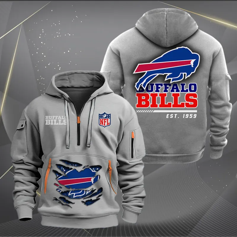 Buffalo Bills Personalized Quarter Zip Hoodie