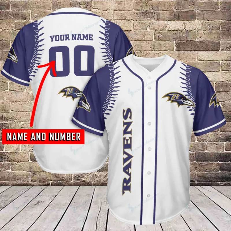 Baltimore Ravens Personalized Baseball Jersey