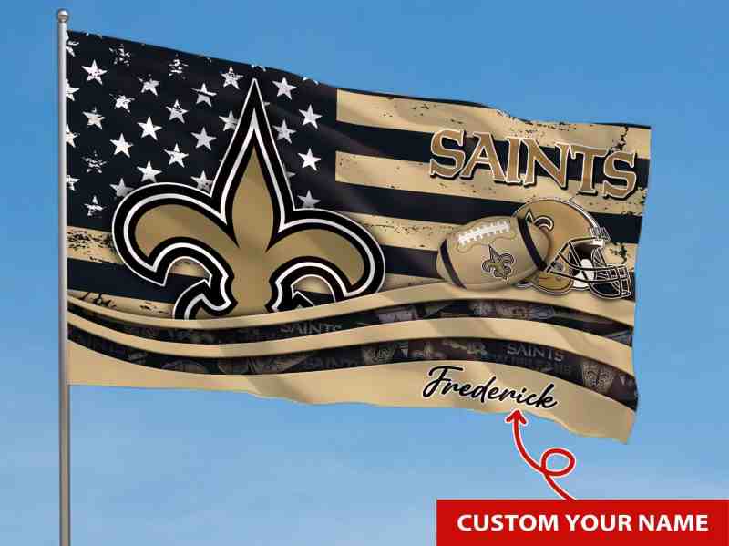 New Orleans Saints Personalized Flag Display