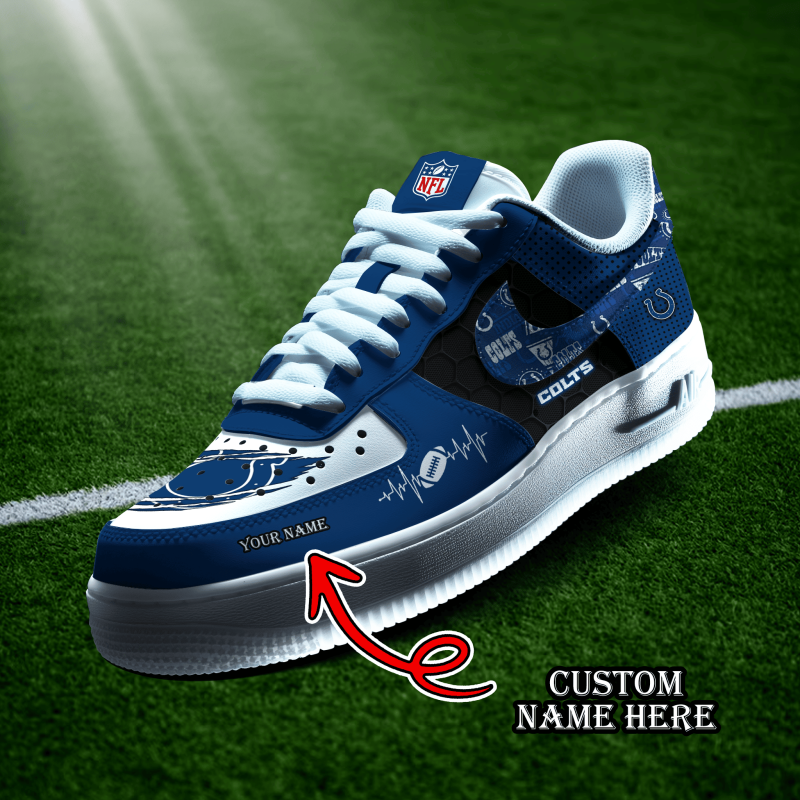 Indianapolis Colts Personalized AF1-1 Logo Pattern Sneakers