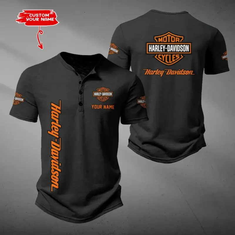 Harley Davidson Henley Short Sleeve T-Shirt Trending 2025 HWBT2DHS000011