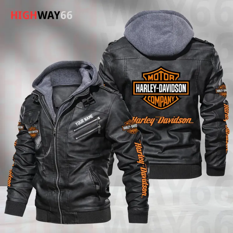 Harley Davidson Leather Jacket With Hood HWMNHALTJH000022 Black