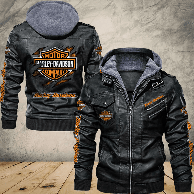 Harley Davidson Leather Jacket With Hood 31 Black