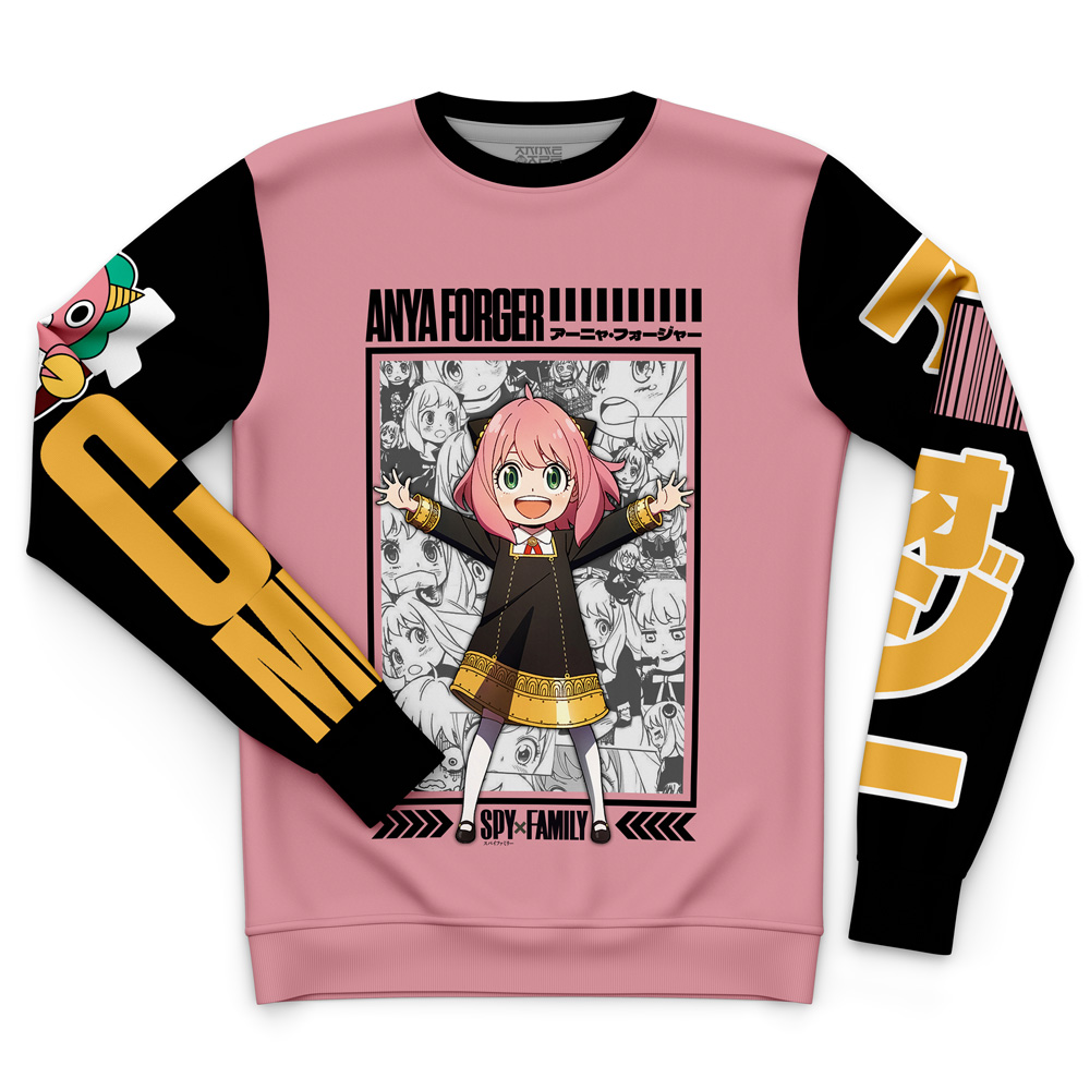 Sweat à Capuche Spy X Family Anya Forger - Imprimé Manga 2D, Unisexe, Manches Longues - Polyester